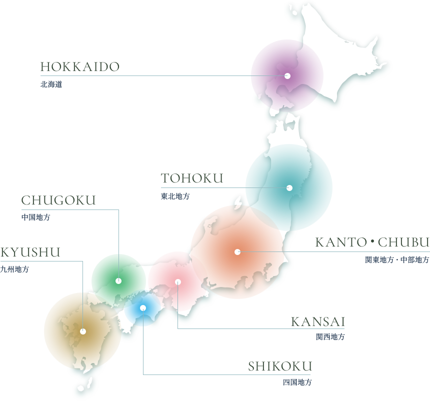 日本地図の供給分布図